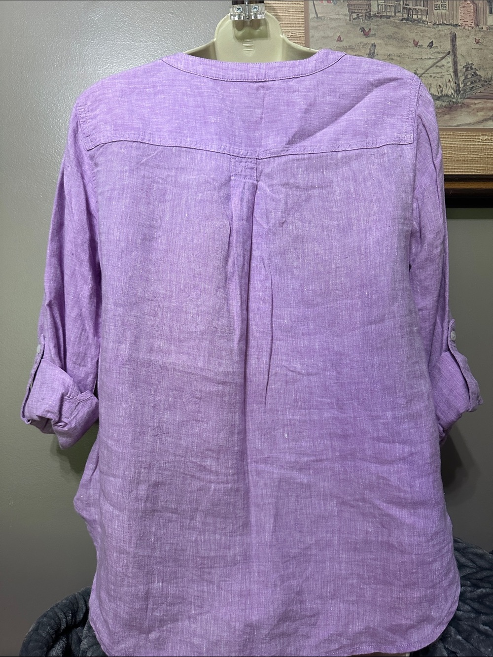 Talbots Lavender Tunic Linen Shirt small - Picture 3 of 5